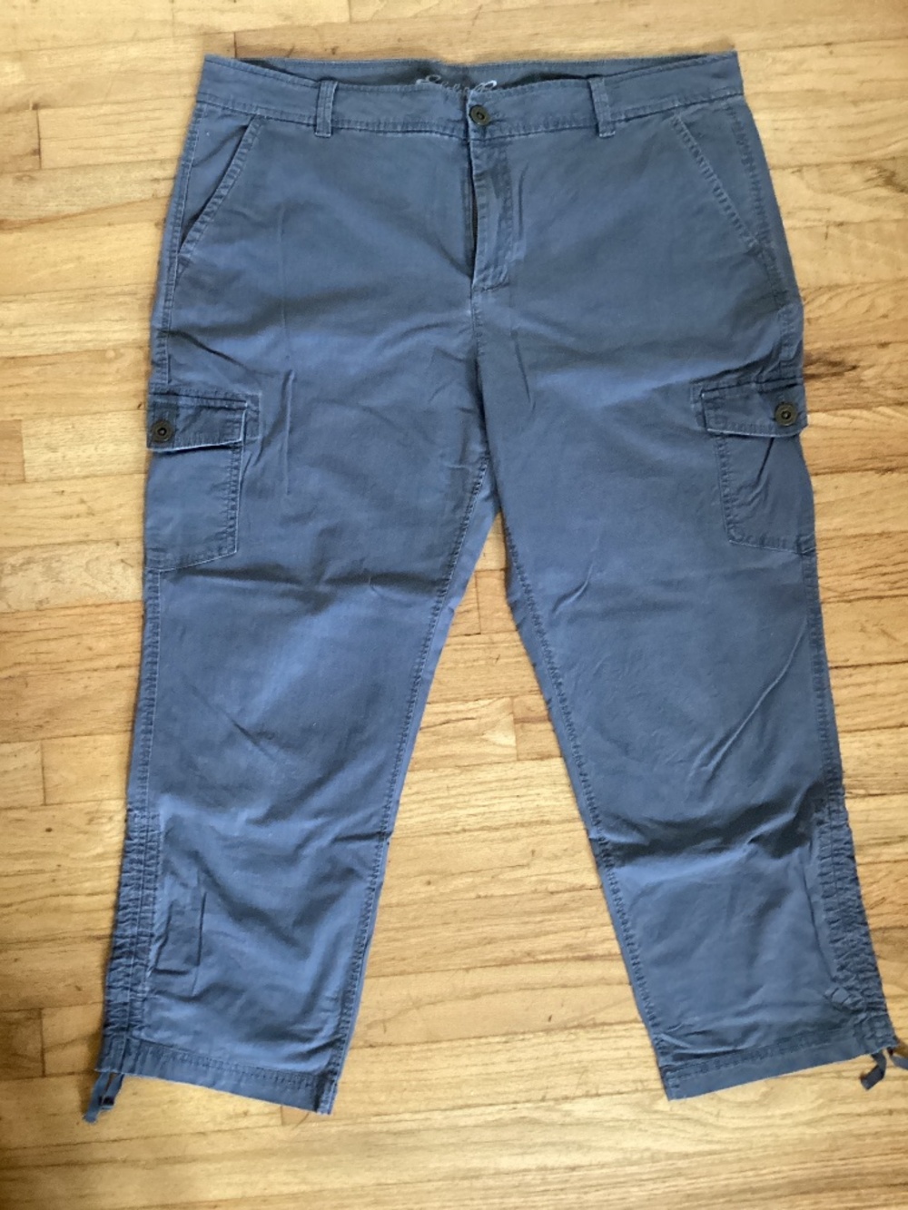 Eddie Bauer T16 Capris Gray Cargo Rip Stop Cotton spandex summer casual